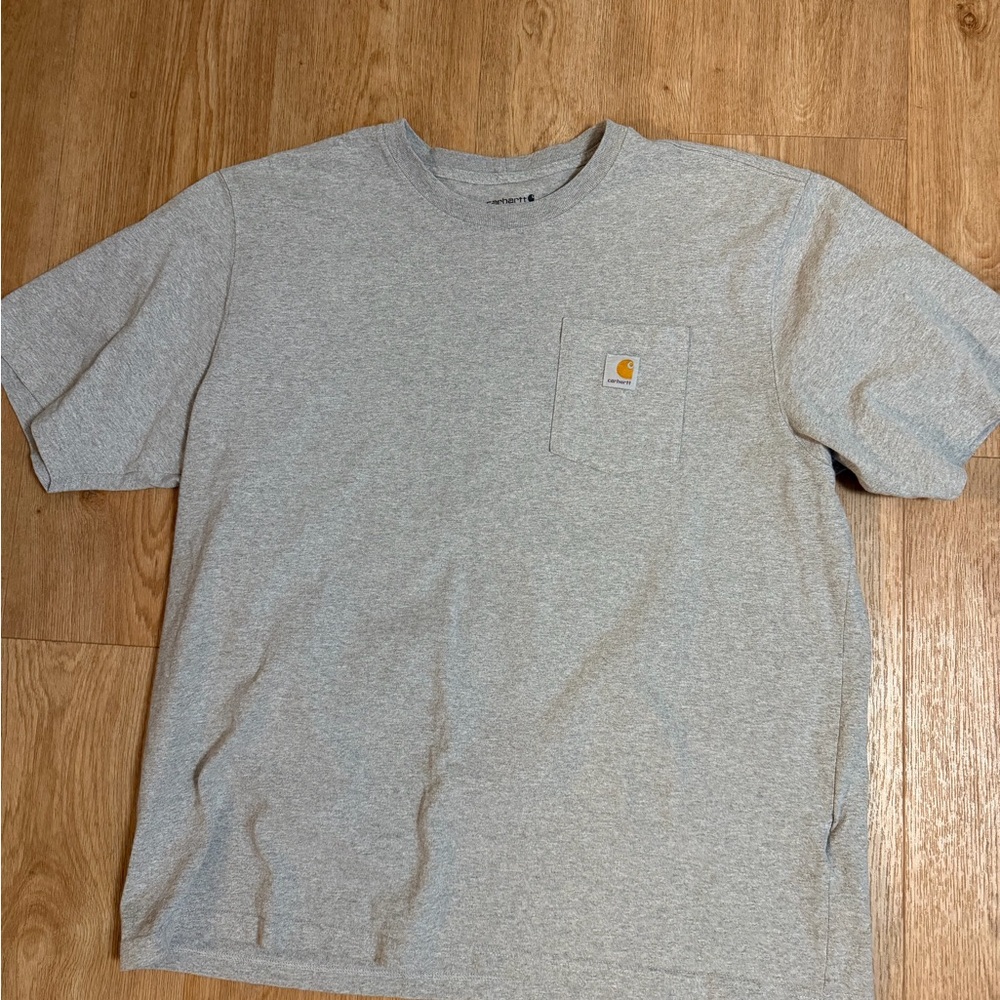 Men’s Carhartt Tee Loose Fit with Pocket Logo Patch Size XL Grey